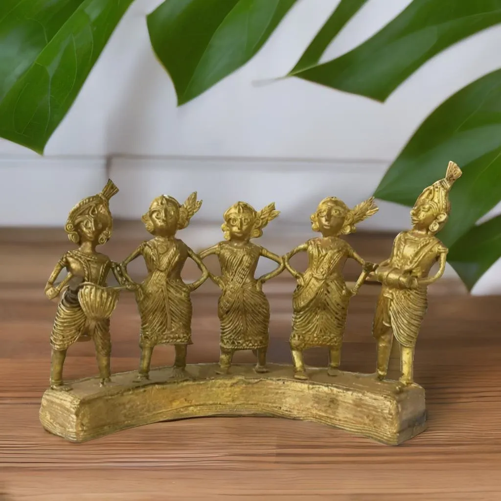 Tribal Dance Group.
Made using Dokra metal casting technique. 
