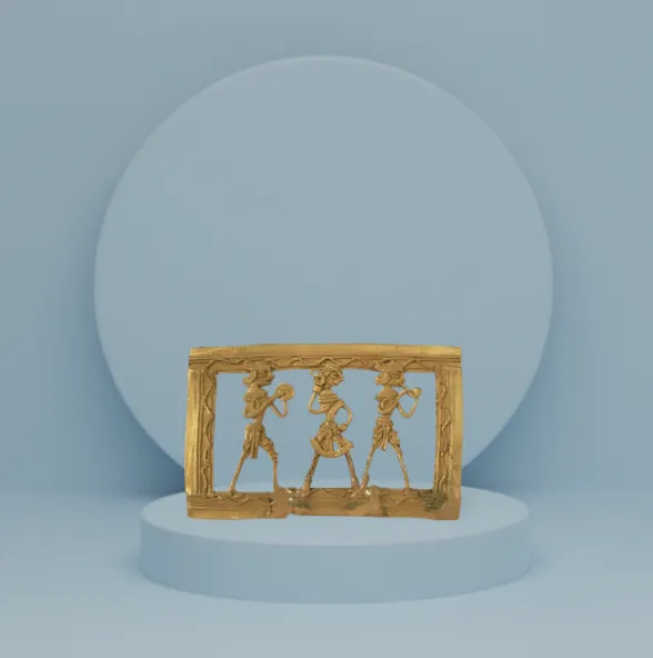 The Dhokra Metal Jali is a perfect choice for adorning your office or home walls, doubling as an excellent gifting option. Handcrafted by tribal artisans from Chhattisgarh, this Dhokra metal craft showcases ancient techniques dating back over 4,000 years. Known for its non-ferrous metal casting using the lost-wax method, each piece embodies traditional Indian artistry and cultural heritage. Whether enhancing your decor or presenting as a gift, the Dhokra Metal Jali exudes timeless charm and craftsmanship, making it a cherished addition to any space.