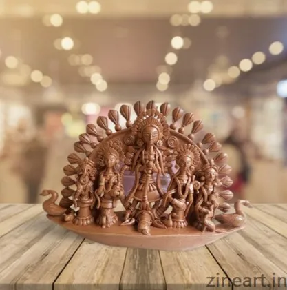Durga Idol.
Made of fired clay.
glazed.
