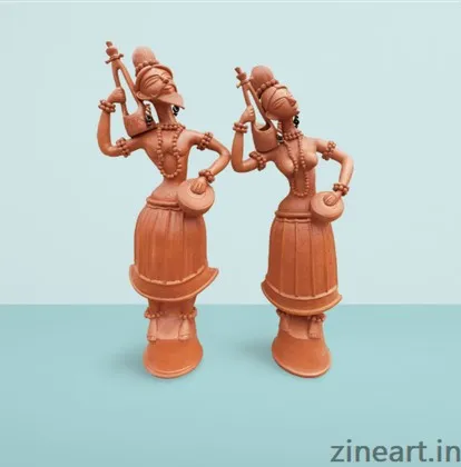 Musician couple. 
Made of fired clay.
