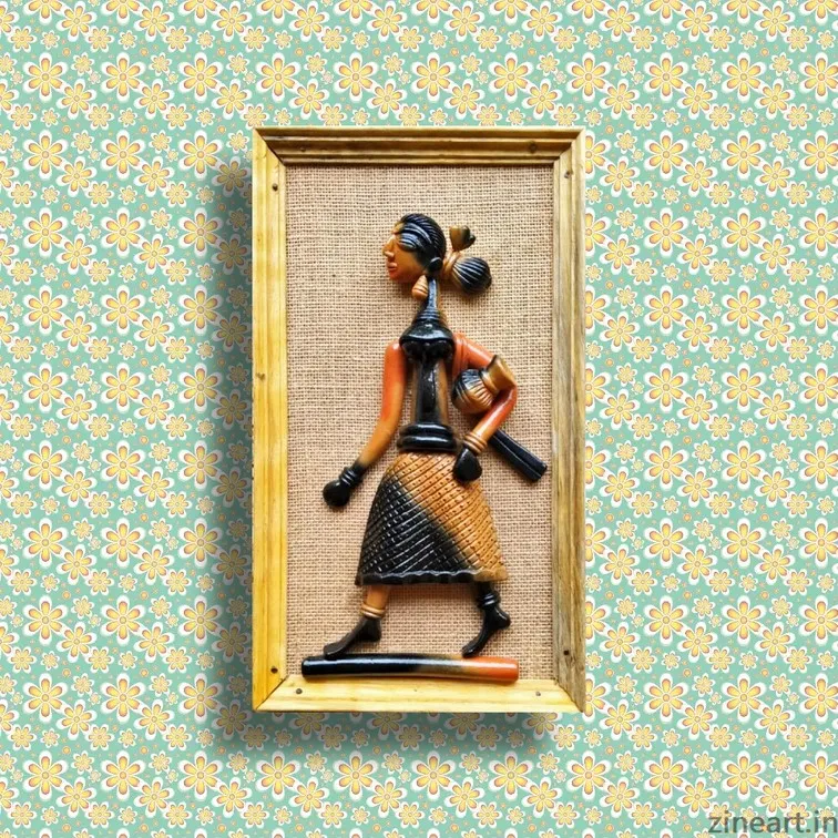 Beautiful Figure on Board,
Made of Thin layer of fired clay on a Jute surface( customizable).
Fire colour No chemical paint used.
contact us for any kind of customization (Size / background).