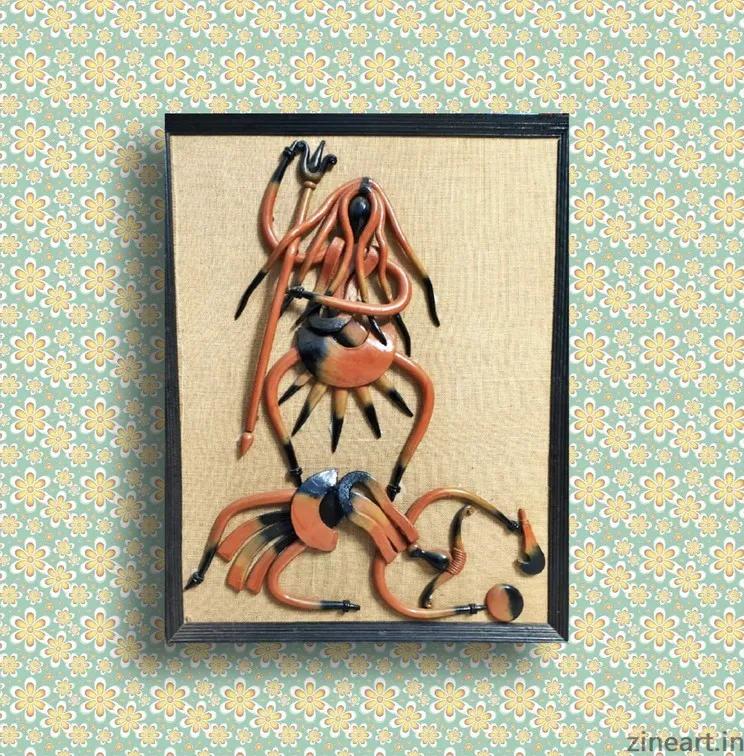 Figure on Board.
Made of Thin layer of fired clay on a Jute surface( customizable).
Fire colour No chemical paint used.
contact us for any kind of customization (size/ background).