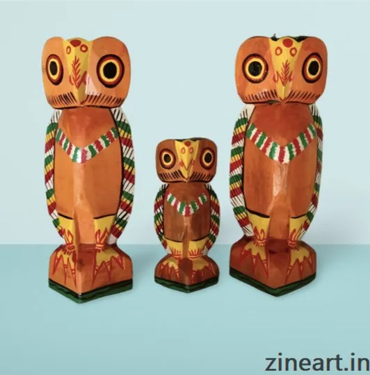 Set of three beautiful Owls.
Made of Hand crafted Wood.
