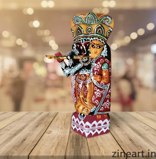 Radha krishna idol.
Made of Hand crafted Wood.
